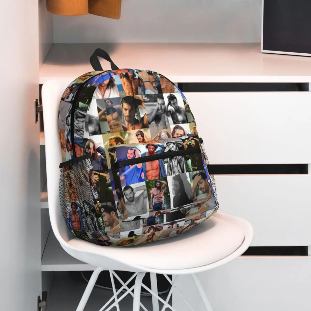 Actor Can Yaman Photo Student Backpack School Bag Hiking Travel Daypack for Men Women Bookbag Shoulder Bags