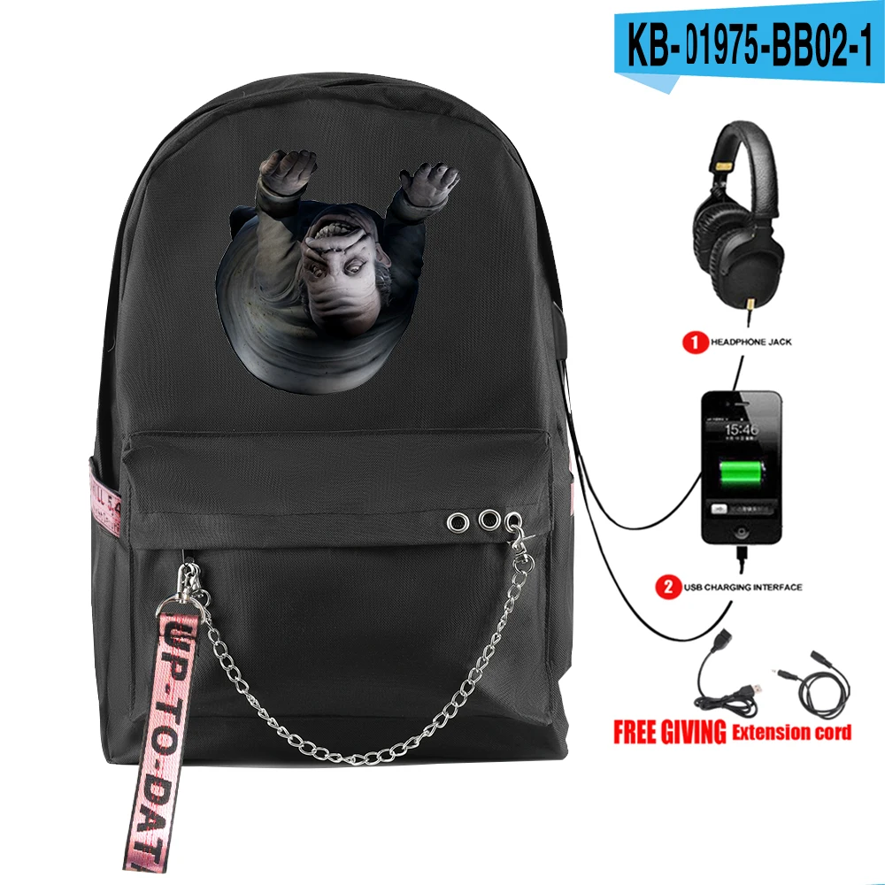 

Hip Hop Little Nightmares 2 Student School Bags Unisex Print Oxford Waterproof Notebook Usb Rechargeable Travel Backpacks