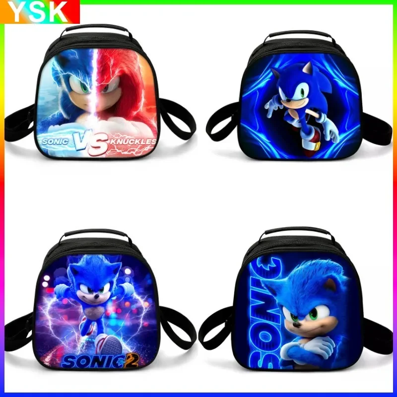 Sonic Lunch Bag Elementary School Students Picnic  Ice Bag SONIC Anime kawaii Cartoon Bag Aluminum Foil Portable Lunch Box Bag