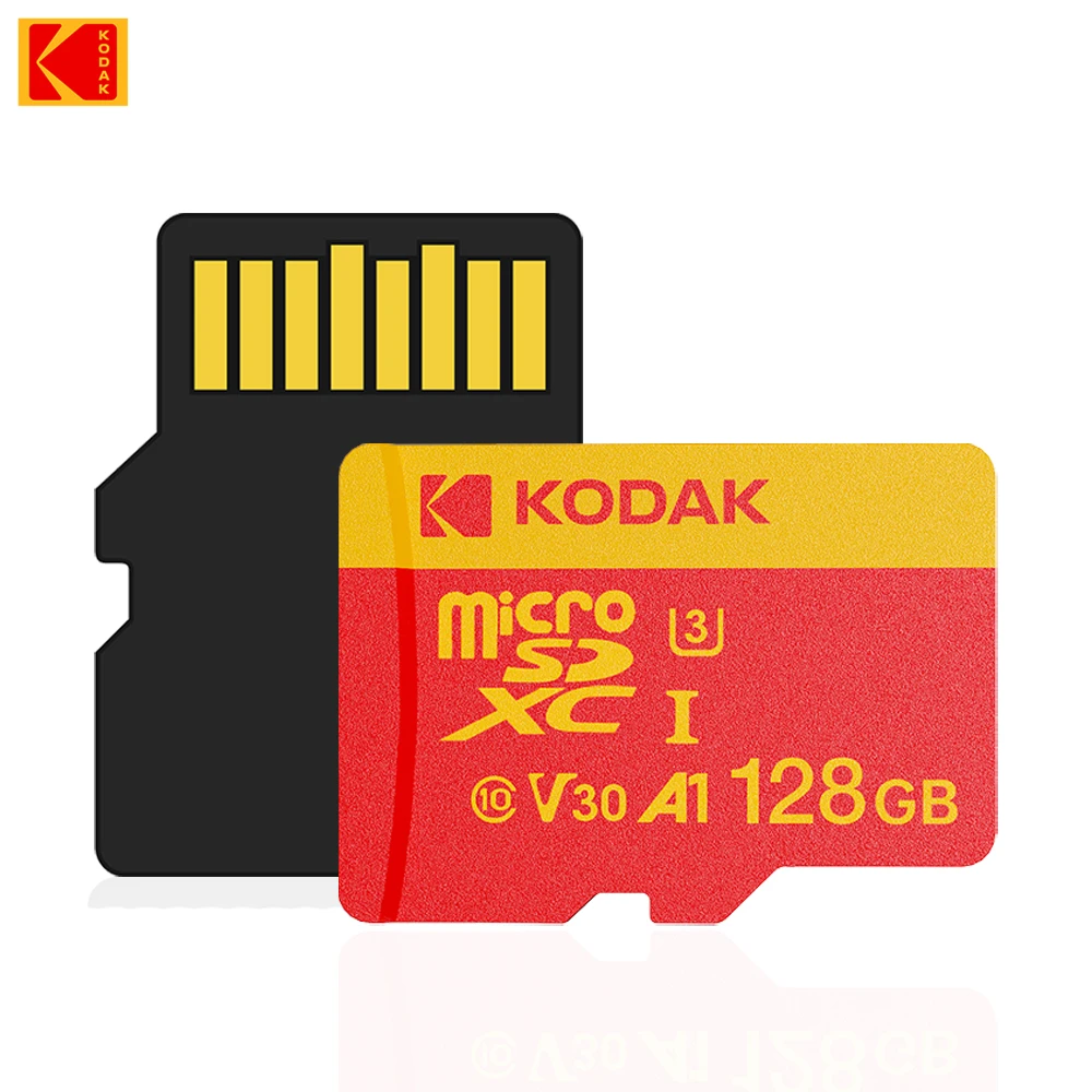 Kodak hoge snelheid ​ ​ Micro SD-kaart U3 Klasse 10, tot 100 MB/s, TF-geheugenkaart met adapter - Verkrijgbaar in 32 GB, 64 GB en 128 GB