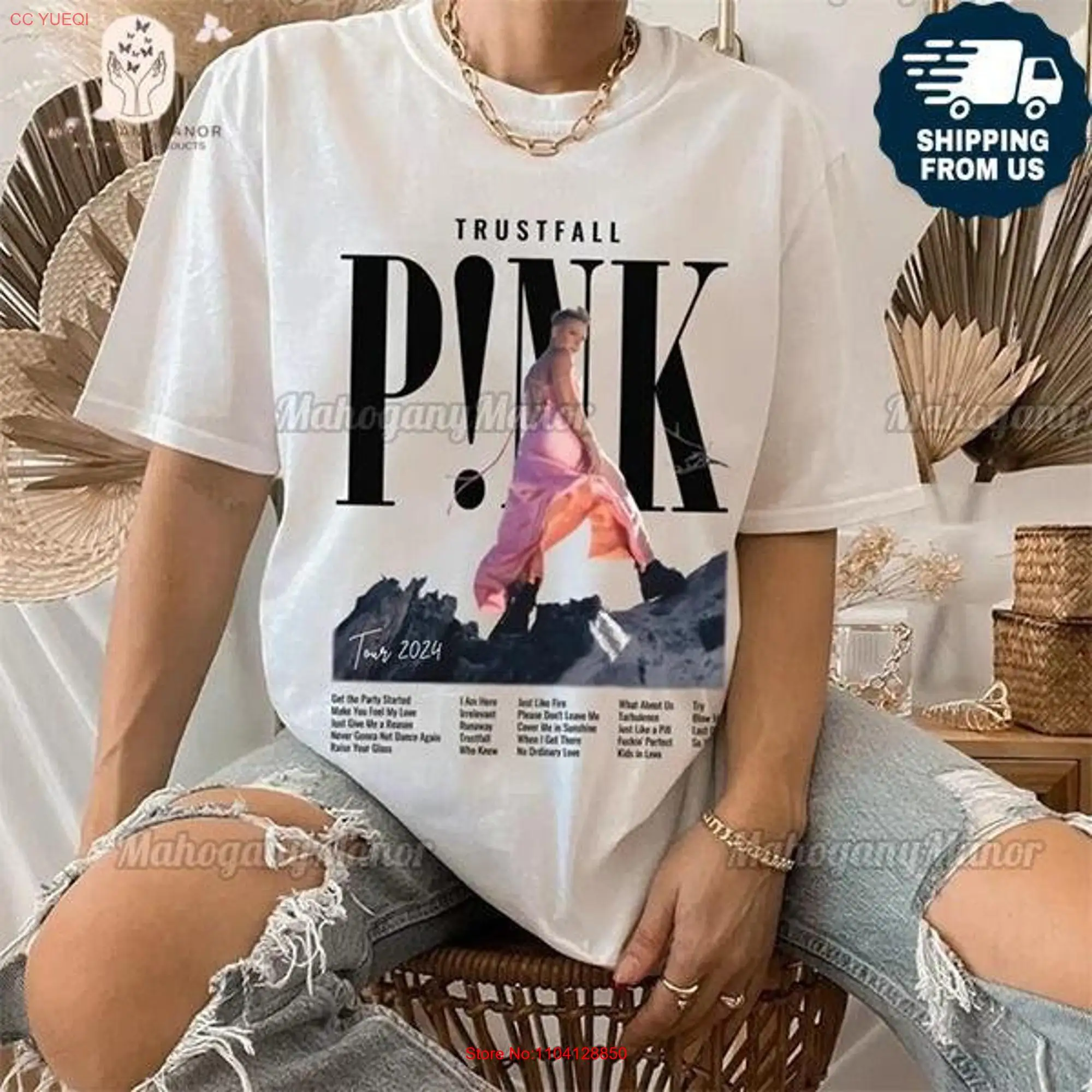 P nk Pink Singer T Shirt Trustfall Album Summer Carnival 2024 Tour PinkTour Fan Merch  long or short sleeves