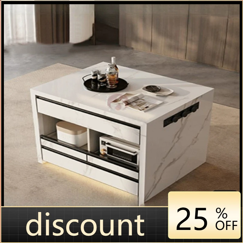 

LH light luxury rock slab island cabinet separate household high-end kitchen storage middle guide