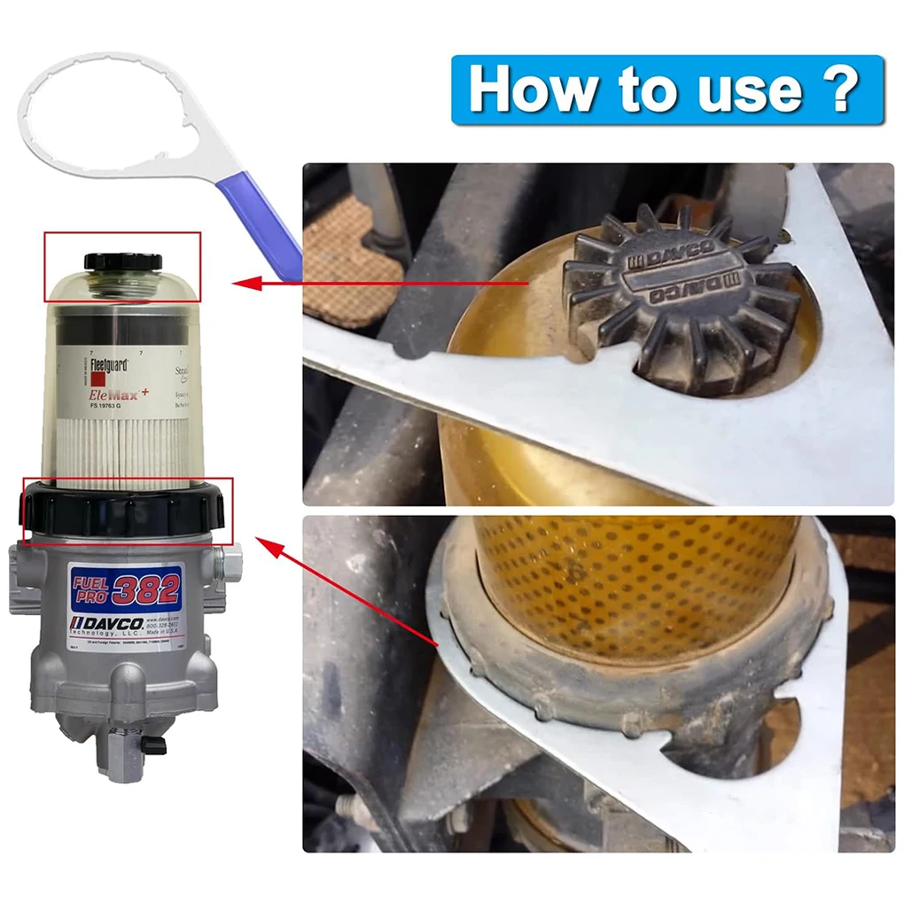 Imagen 4: 482017 / 380134   Collar de filtro Fu-el/llave de tapa de ventilación Llave de filtro Llave de filtro Fu-el fácil de operar 8 pulgadas 482017