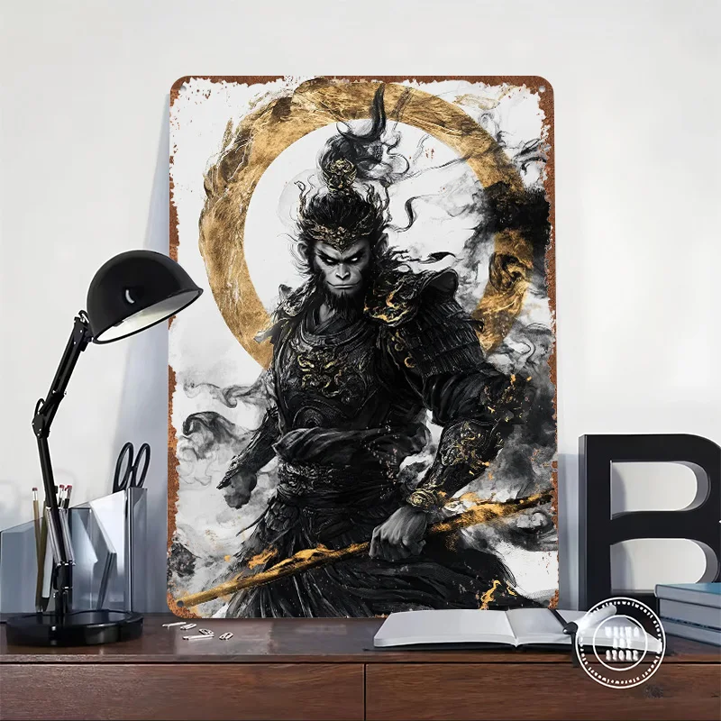 Sun Wukong The Monkey King Poster Customized Wall Art Vintage Metal Signs Retro Tin Plaque for Man Cave Room Decorating Interior