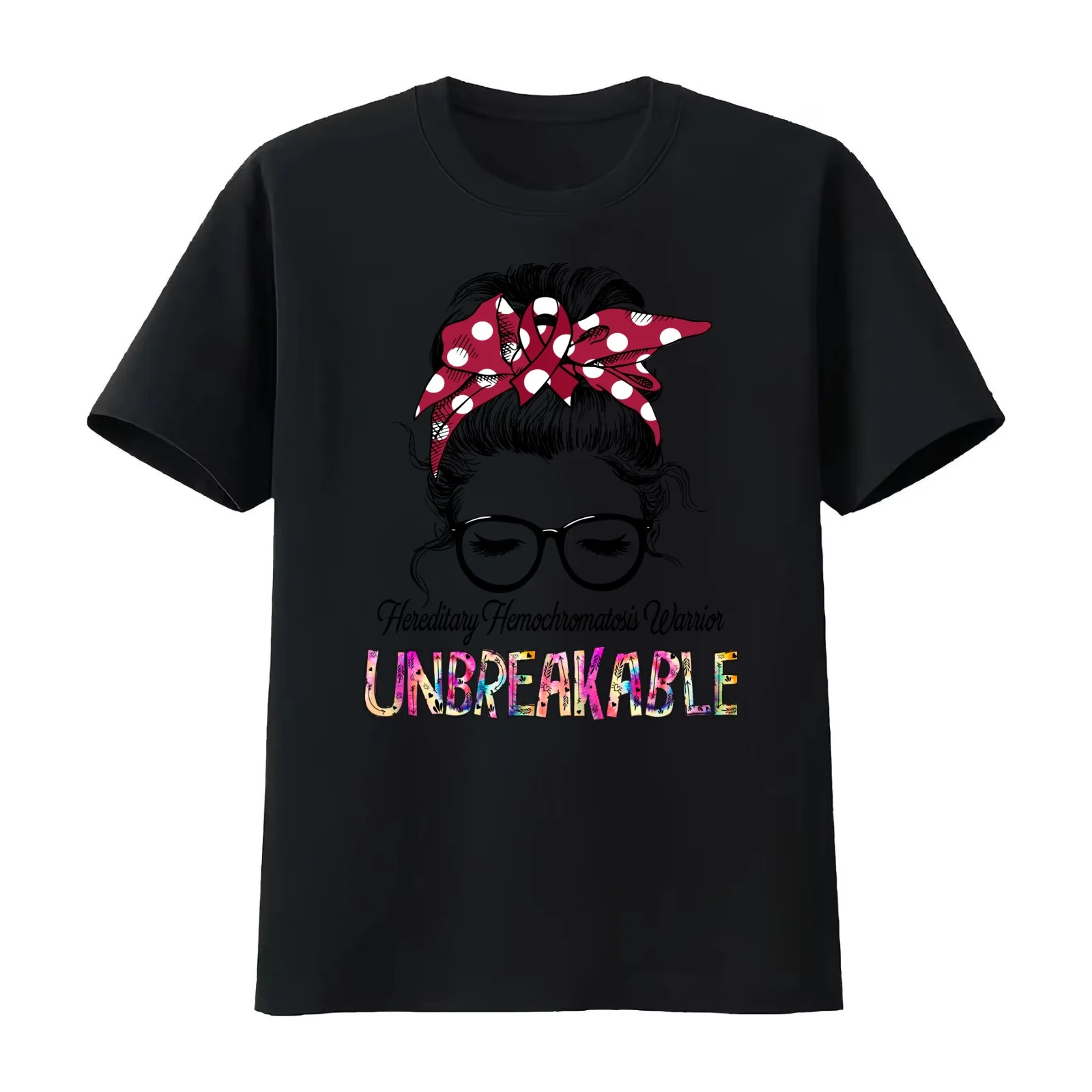 Hereditary Hemochromatosis Warrior - UNBREAKABLE - Hereditary Hemochromatosis Ribbon T-Shirt Summer Casual Cotton Tee