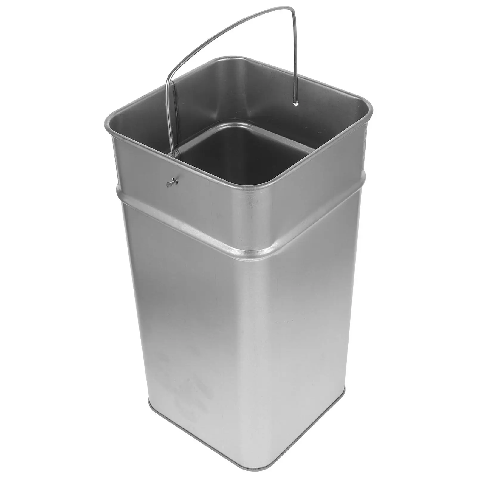 

Galvanized Iron Metal Trash Can Inside Bucket Heavy Duty Outdoor Garden Bathroom Kitchen Large Capacity Portable Bucket with