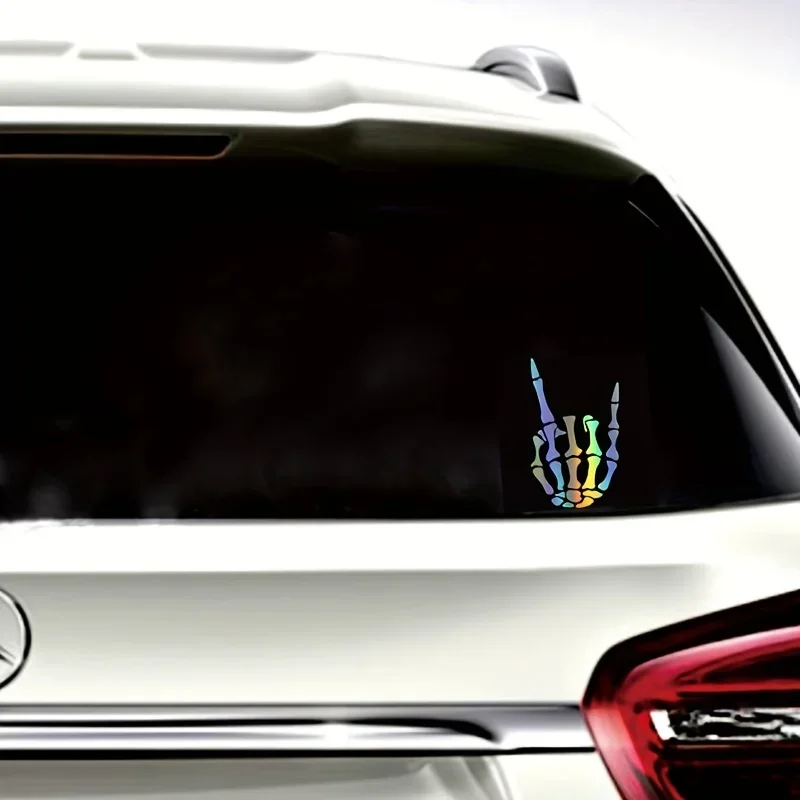 Car Decal Laser Ghost Claw Hand Skull Decorative Window Glass Rear Bumper Window Motorcycle Halloween Sticker gift