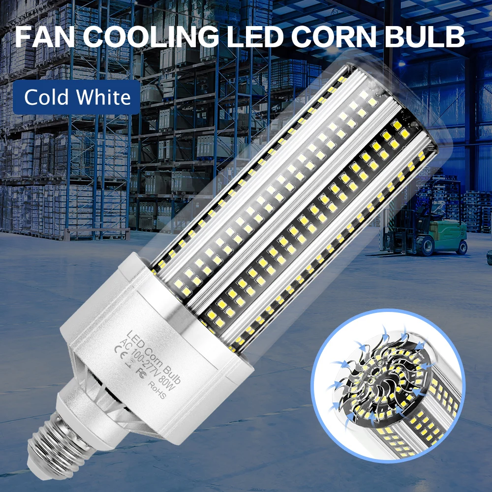 

LED Light Bulb Spotlight Corn Lamp Industrial Bulb 80W 100W 120W 150W 200W Warehouse Lampara Led High Power Lighting For Garage