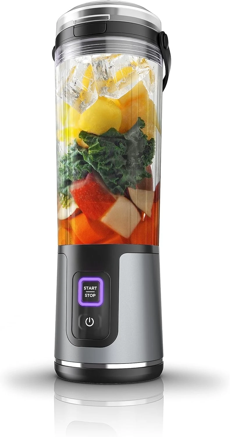 Portable juice extractor Cordless Vessel for Shakes & Smoothies BPA Free Leakproof-Lid USB-C Rechargeable Dishwasher Safe Parts