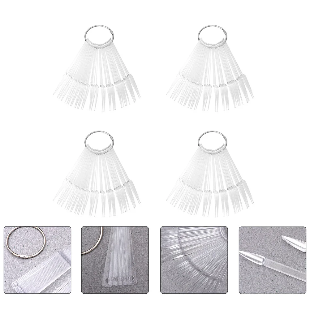 

160Pcs Detachable Color Plate Transparent Nail Color Tip Practice Manicure Accessory Display Board for Nail Art School Use