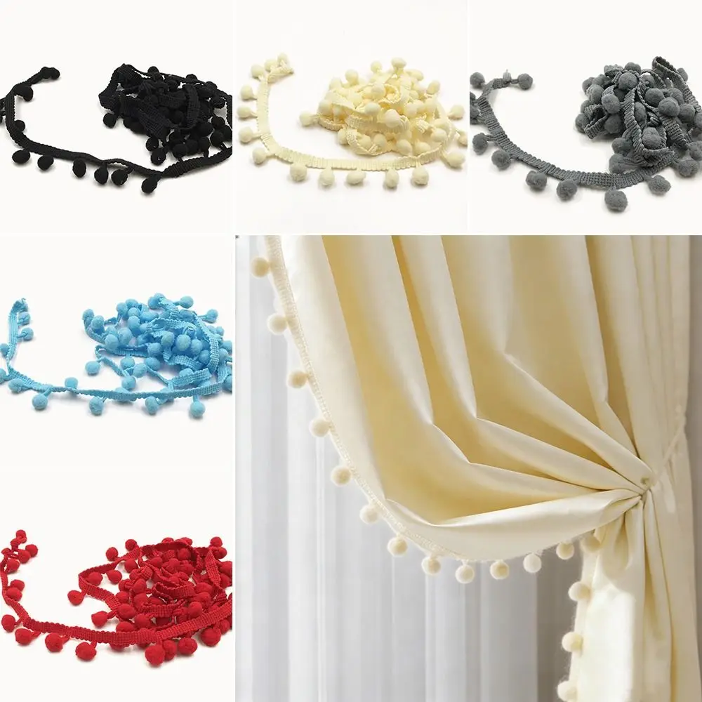 

20yard Mini Size Pom Pom Trim 1.2cm Ball Tablecloth Edge Pompom Fringe Ribbon DIY Craft Pillow Decoration Knitted Fabric Trim