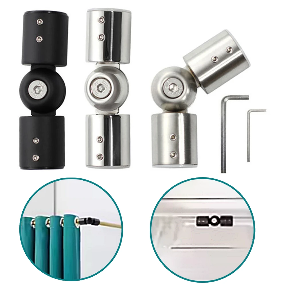 Adjustable Rod Corner Connector 90 To 180 Degrees Stainless Steel Elbow Connector Shower Room For Bay Window Hardware