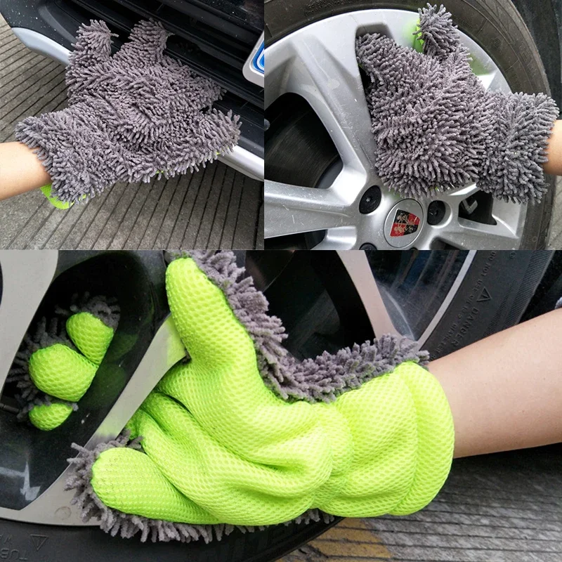 Cleaning Gloves High-Quality Polishing Cloth Car Wash Gloves Chenille Cleaning Gloves Car Wash Towels Car Washing Tools Car Beau