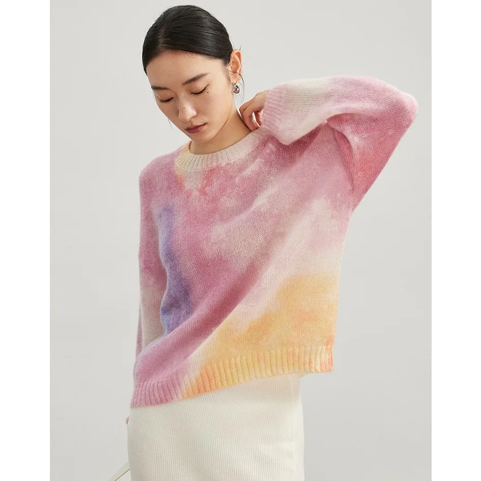 mohair wool sweater women clothes womens pink top fashion pullover