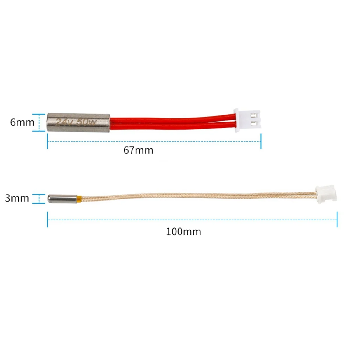 N35R_DU 4Pcs Heater Cartridge High Temperature Sensor Heating Tube Thermistor