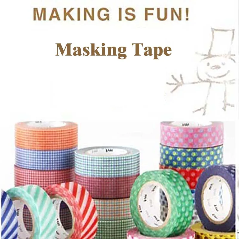 15mm*10m Candy Color Basic Twill Washi Tape Cute Wave Point Masking Sticker Roll Deco Scrapbooking Memo Notepad Bookmarks Label