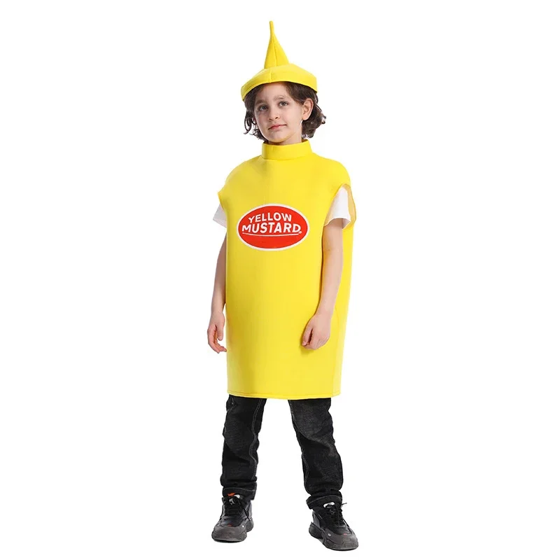 Paare Halloween lustige Senf Tomatensauce Cosplay Kostüme Kinder Liebhaber Ketchup Cos Kleidung für Purim Cosplay Kleid