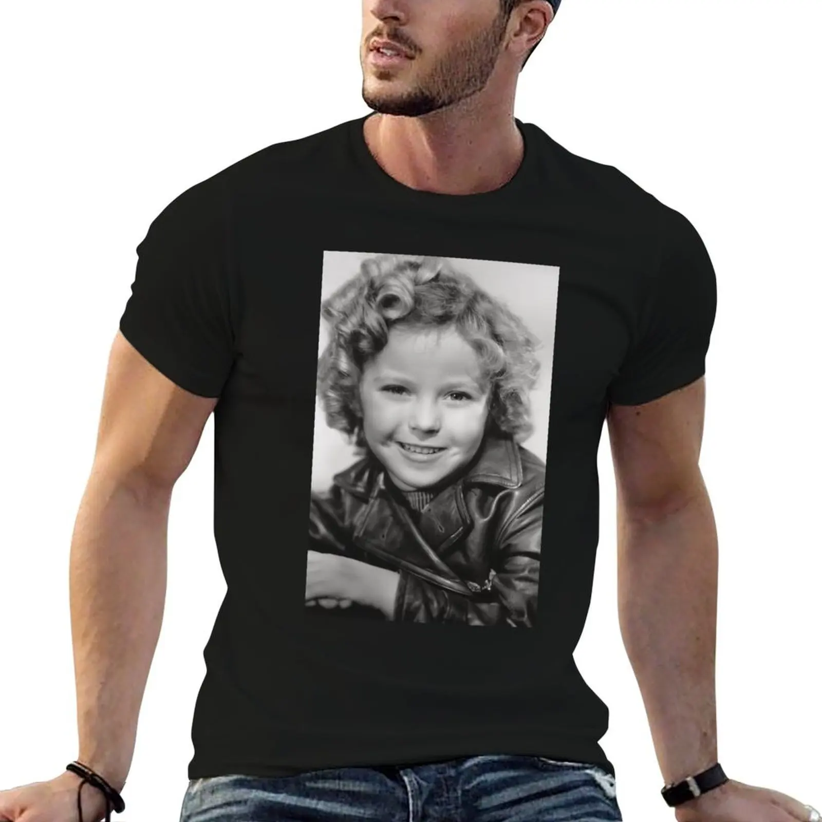 

Shirley Temple Aviator Jacket Skin Tshirt T-Shirt man t shirts high quality luxury brand t shirt man cotton T-Shirt