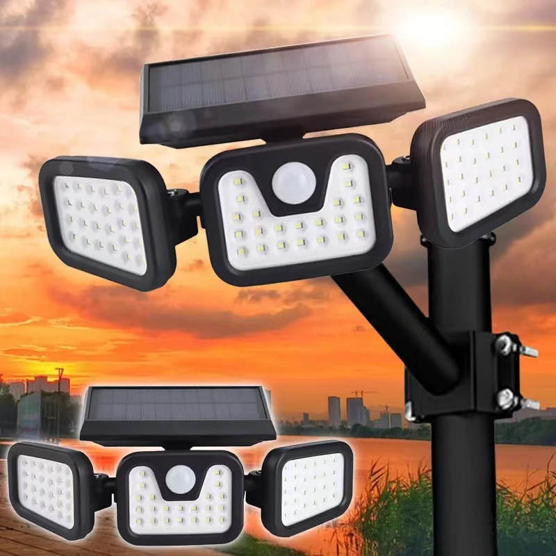 

Three-Headed Solar Wall Light - Outdoor Waterproof IP65 74LED Garden Lighting Lights