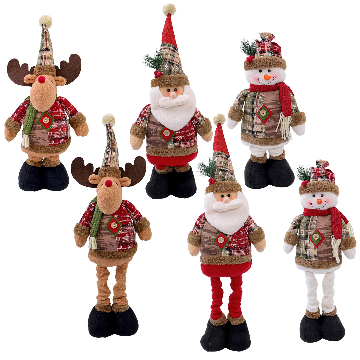 

1PCS Reindeer Snowman Santa Claus Christmas Doll Ornament for New Year's Decorative Holiday Home Merry CheerFUL Toy