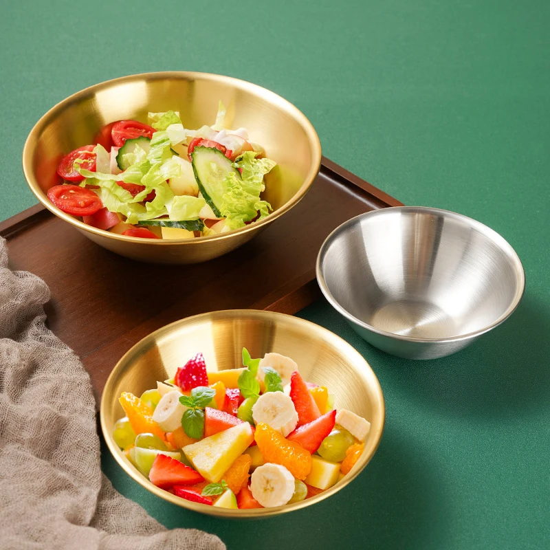 1PC Creative Ice Cream Cups Salad Bowl Dessert Fruit Plate Snack Dish 304 Stainless Steel Bowl Ice Shavings Dessert Tableware