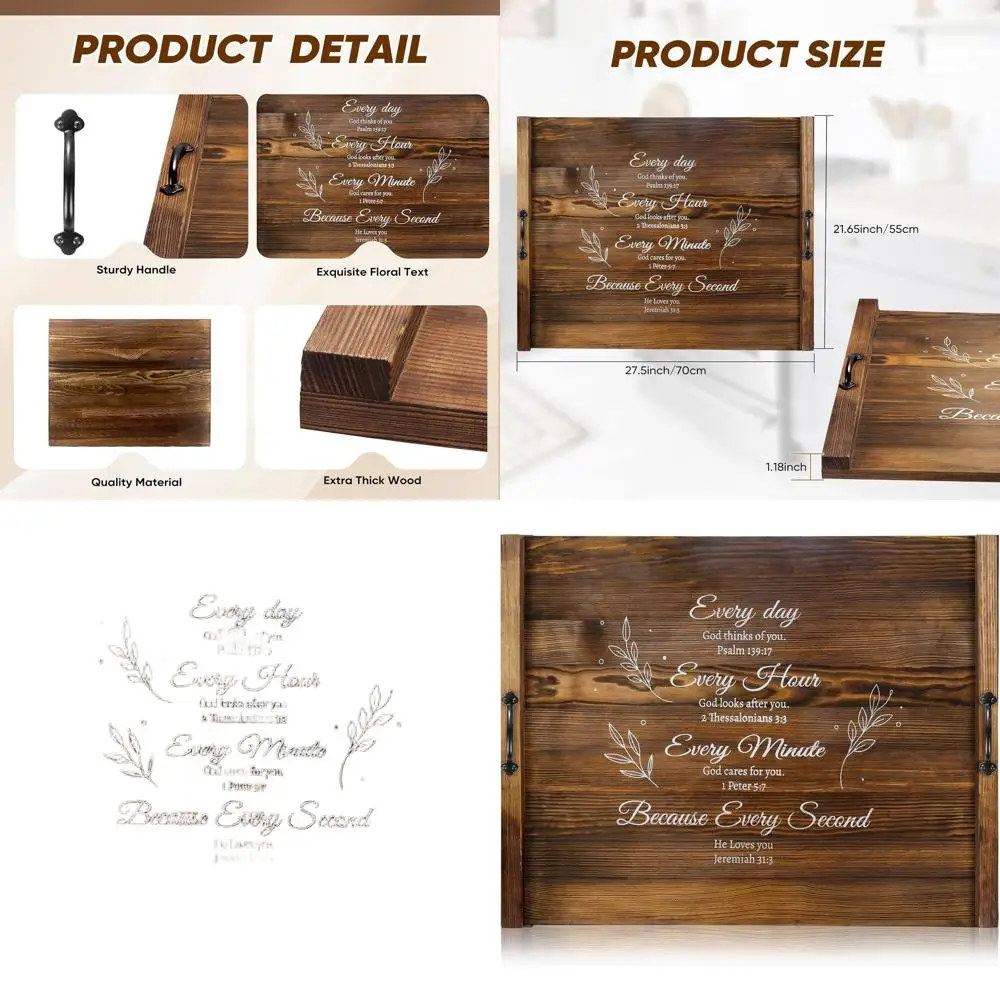 

Farmhouse Style Wood Stove Top Cover with Handles, Kitchen Counter Sink Cover & Cutting Board for Gas/Electric Burners