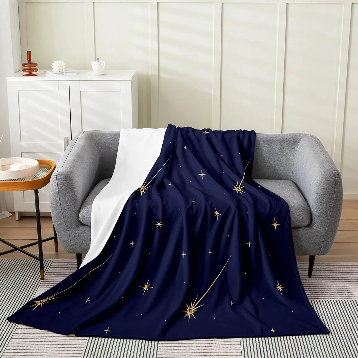 Galaxy Flannel Fleece Throw Blanket Outer Space All Season Bed Blanket for Sofa Couch 3D Printed Space Fuzzy Blanket