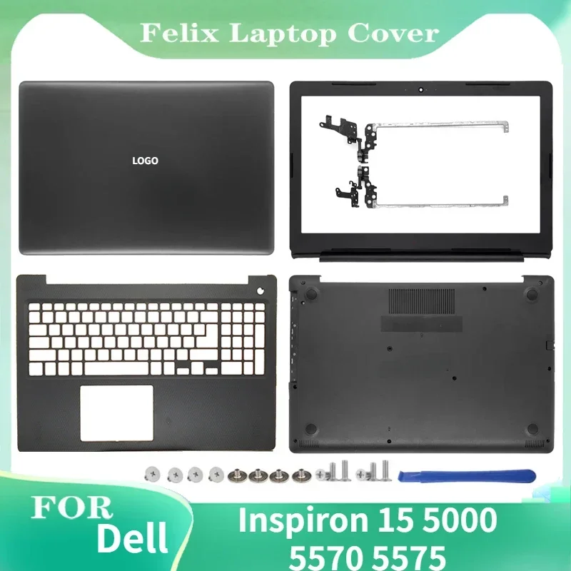 

New For Dell Inspiron 15 5570 5575 Series Laptop LCD Back Cover/Front Bezel/Palmrest/Hinges/Bottom Case black 01JPXK