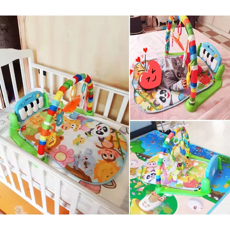 Mainan Aktivitas Gym Musik Baby Fitness Stand, Piano Bayi, Selimut Merangkak, Pedal Game Pad, Edukasi Dini 0-36 Bulan, Hadiah