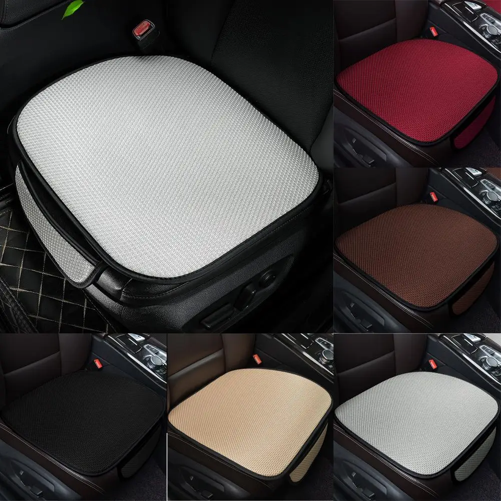 Funda de asiento de coche transpirable de seda de hielo para las cuatro estaciones, cojín Protector, almohadilla frontal, apto para la mayoría de los coches, K1Y7