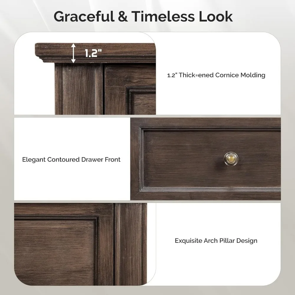 47" Tall 5-Drawer Wooden Dresser 4
