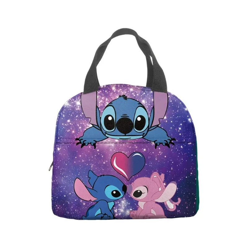 Disney Cartoon Lunch Bag Series Mickey Mouse Minnie Stitch Large Capacity Waterproof Thermal Insulation Bag Cute Print Kids Gift