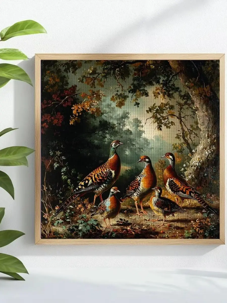 1 Stück 30x30 cm/11,8 Zoll Herbsttag Gestempeltes Kreuzstich-Set DIY-Kit 11/14/16CT DIY-Stickset DIY-Kreuzstich-Set – Detail 1