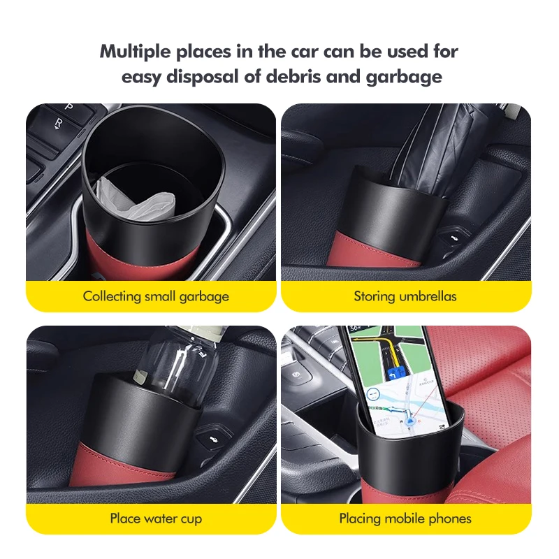 Car Garbage Storage Box Anti-slip Pad Fixed Beverage Holder For Hyundai N LINE i30 i20 Sonata Accent Tucson Elantra Azera view 5