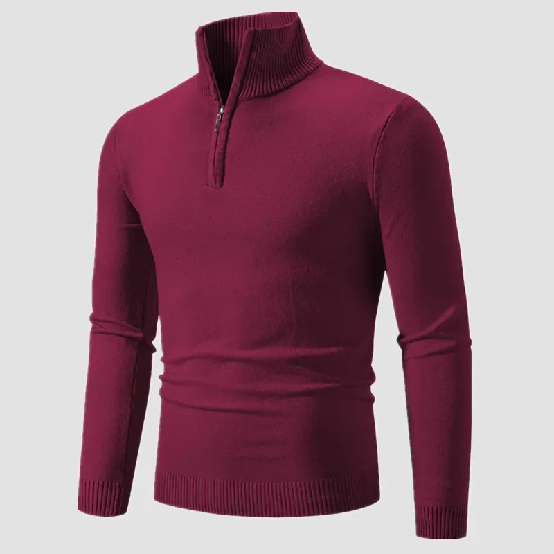 

Autumn Men's Thicker Half Zipper Sweaters Pullover for Male Hoody Man Sweatshir Spring Solid Color Turtleneck Swewatshirts