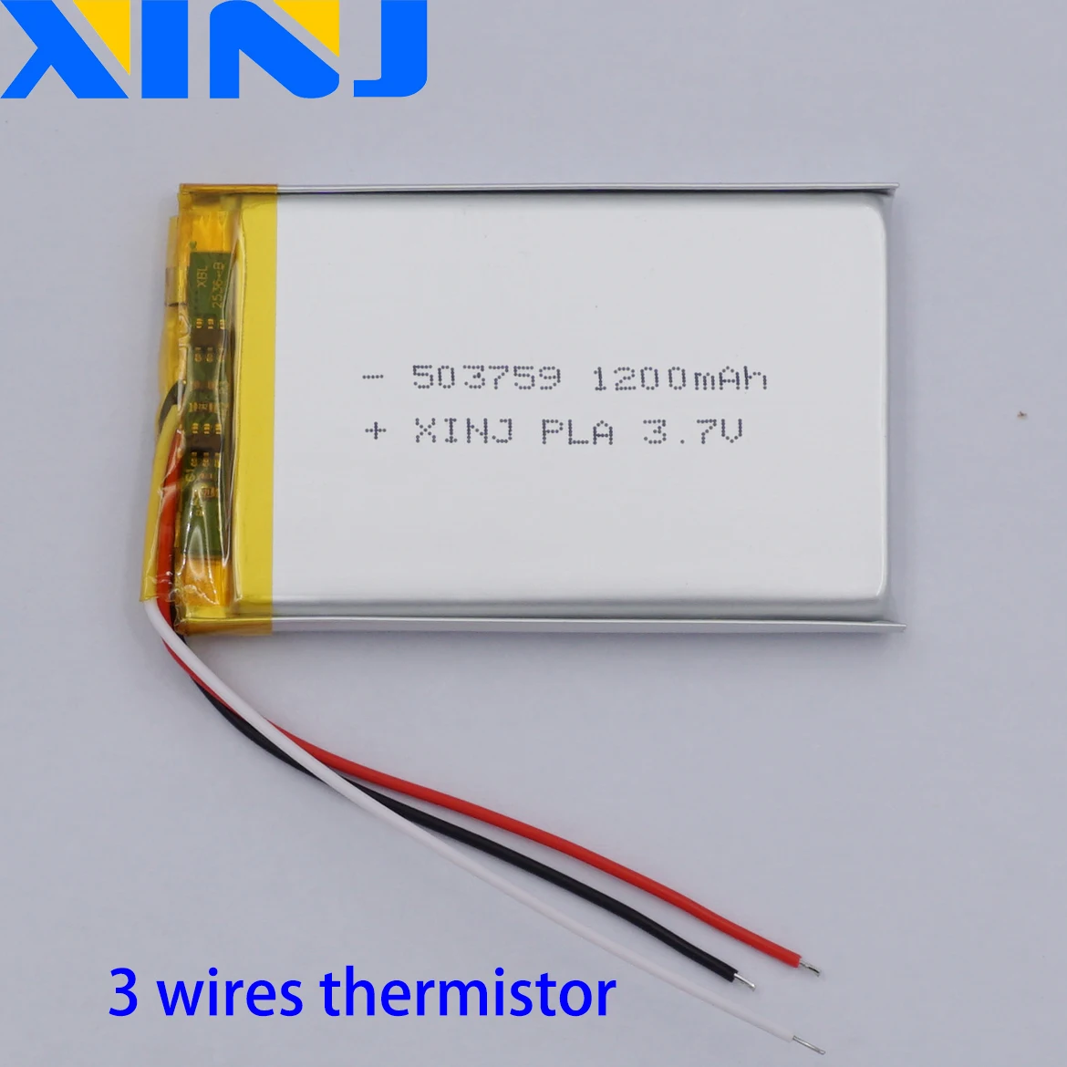 

3.7V 1200mAh 4.44Wh Rechargeable Replacement Li Lipo Battery 503759 Thermistor 3 Wires For Bluetooth Speaker DashCam LED Light