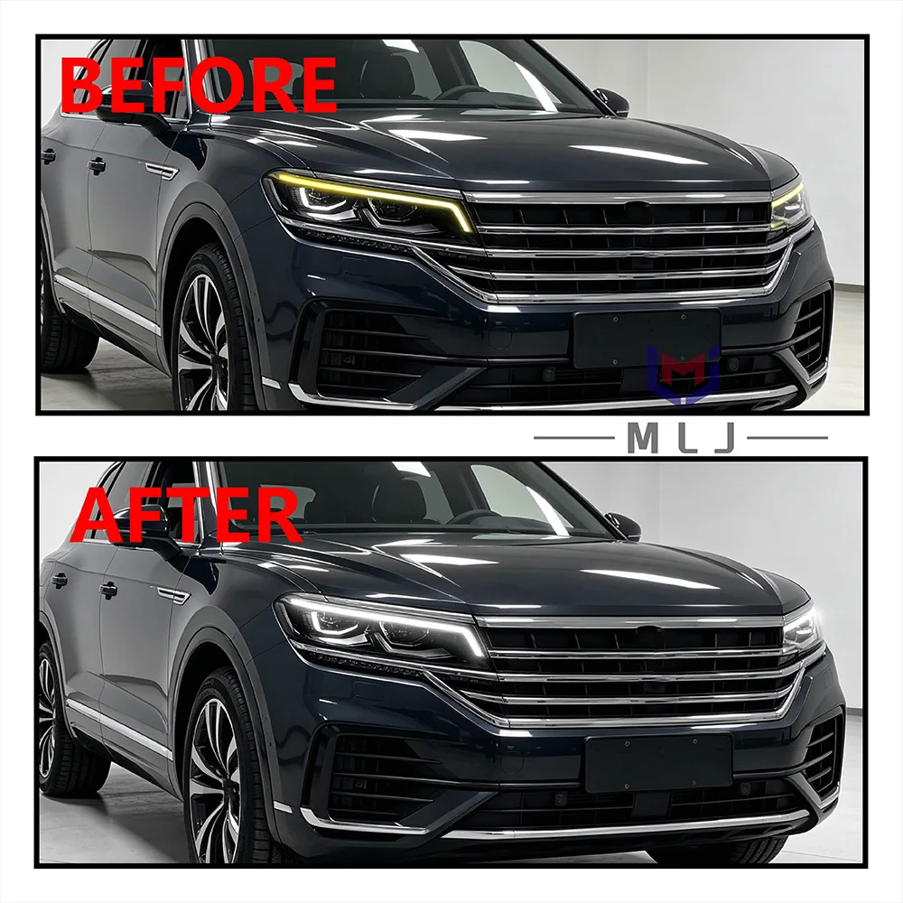 For Volkswagen Tiguan L 2017-2020 Headlight Spare Parts Angel Eyes DRL Acrylic Light Guide Strips Tubes Light Source PCB Chips