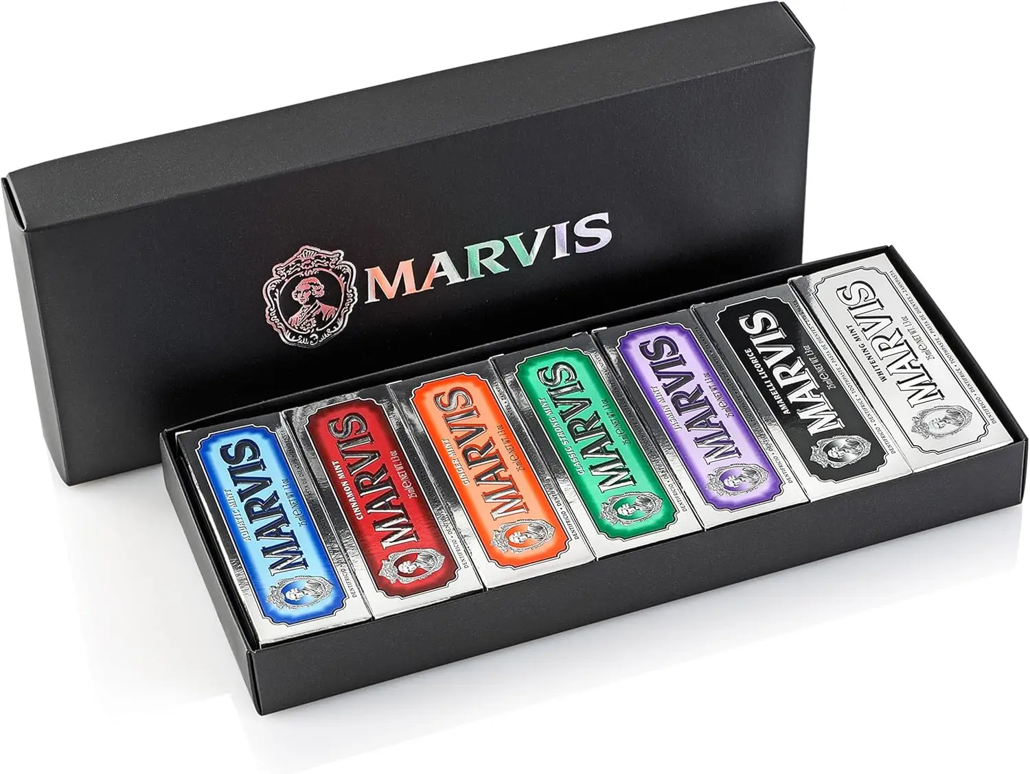 Pasta de dientes italiana Marvis, 25ml, blanqueadora, sabor a menta, refresca el aliento, levanta instantáneamente las manchas de humo, aumenta profundamente el brillo de los dientes