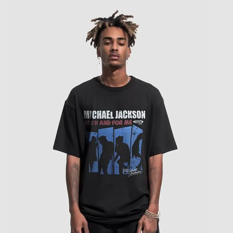 

Американская европейская и американская футболка с короткими рукавами из чистого хлопка с принтом High Street Spoof, мужская свободная летняя новинка в стиле ретро