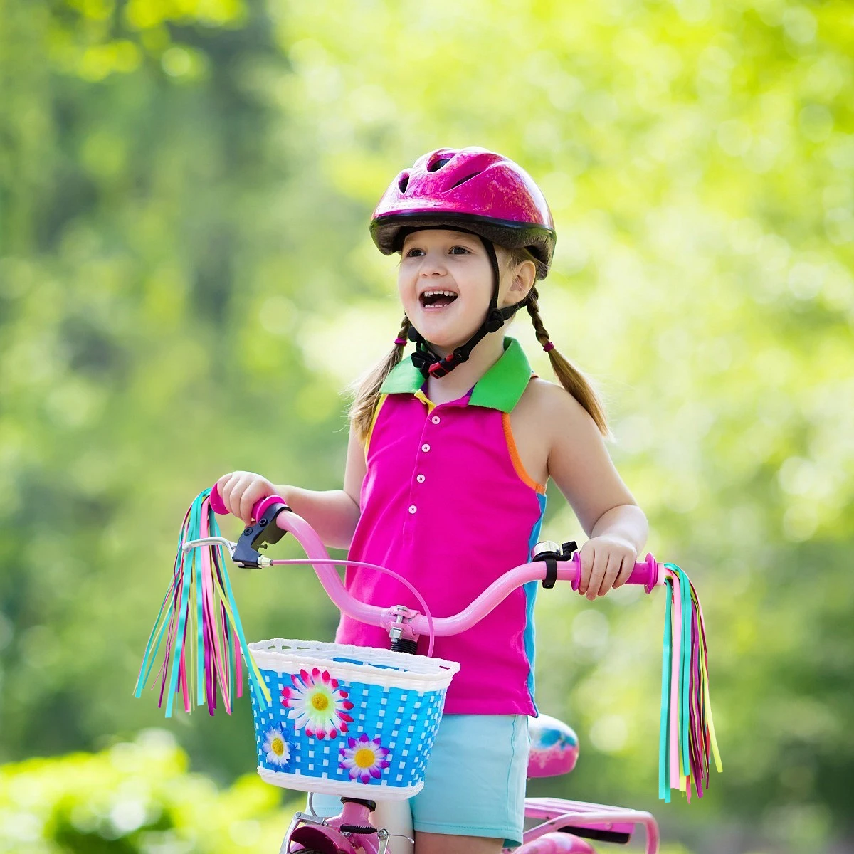 

BESPORTBLE One Pair of Childrens Bike Handlebar Streamers Bicycle Grips Tassels Ribbons Baby Carrier Accessories