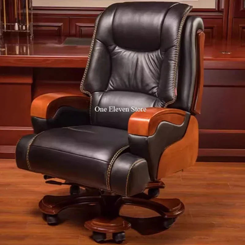 Leather Office Chair Design Relaxing Single Person Work Individual Armchair Footrest Comfortable Cadeira De Escritorio Massage