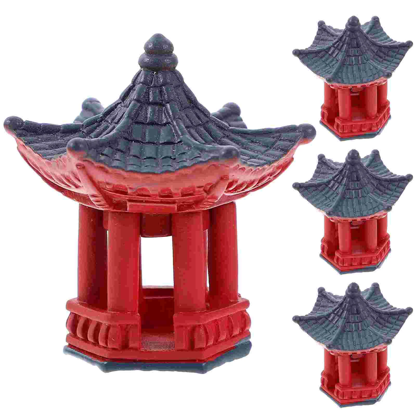 Micro Landscape Pavilion Mini Garden Ornaments Statue Simulation Pagoda Model Decoration Desktop Gazebo