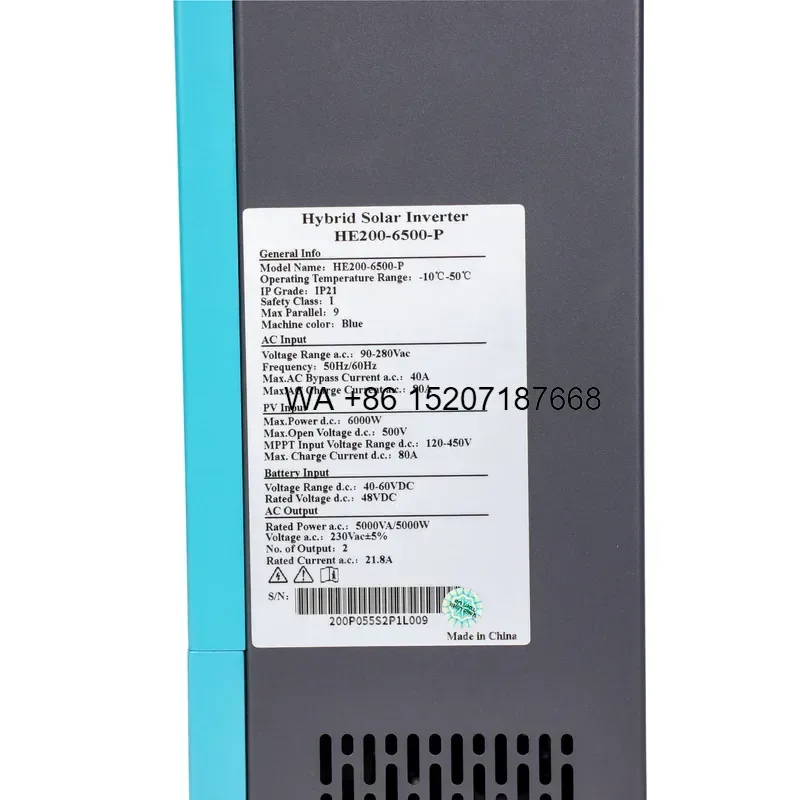 Wmwmnu Durable 5kW Grid-Tied Solar Inverter with WiFi Monitoring for Commercial Photovoltaic Arrays Featuring Triple Single