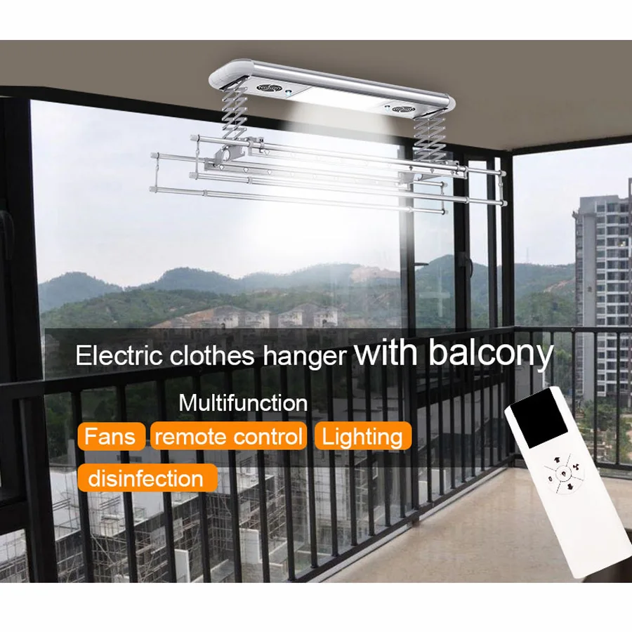 Clothes Rail Rack Luxury Smart Home Indoor Balcony Ceiling Automated Electric Clothes Drying Rack Clothes Hanger