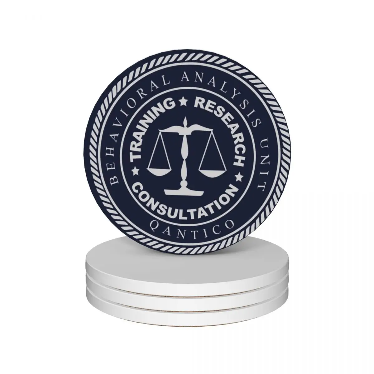 

BAU - Logo Ceramic Coasters (Set of 4) ceramic stand for cups set drink set Cup mat Coasters