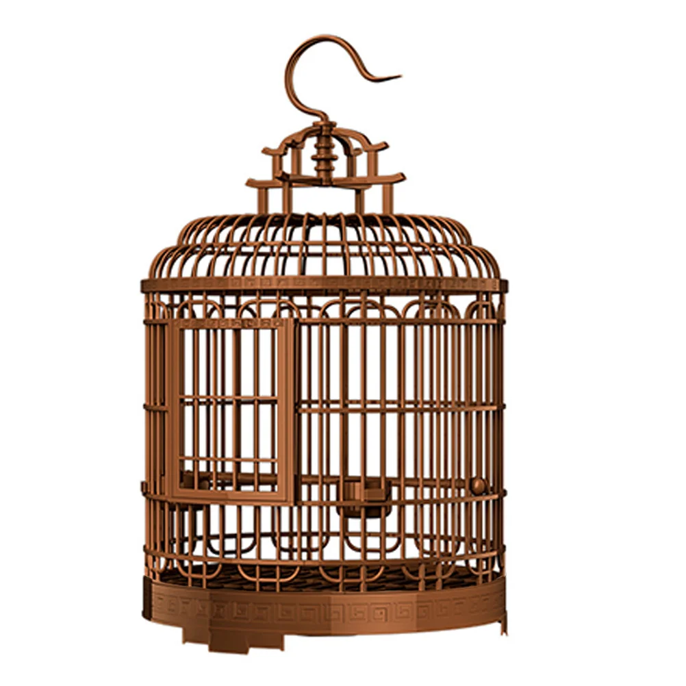 

Large Bird Cage Villa Retro Plastic Round Portable Travel Carrier For Lovebirds Parakeets Cockatiels Outdoor Use Spacious