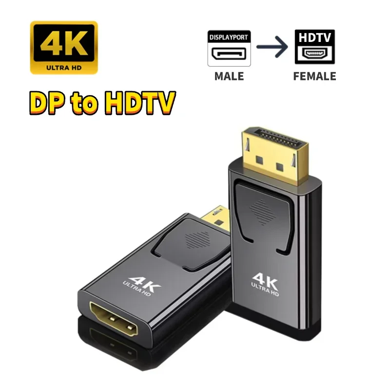 4K DP To HDTV Converter DisplayPort DP Male to HD Female Adapter Connector Video Audio Plug Switch For Computer TV Laptop