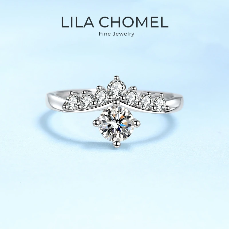 

Girl Friend Valentine's Day 18K White Gold Birthday Gift Rings 0.5CT VVS1 D Color Moissanite Diamond Women PT950 Wedding Band