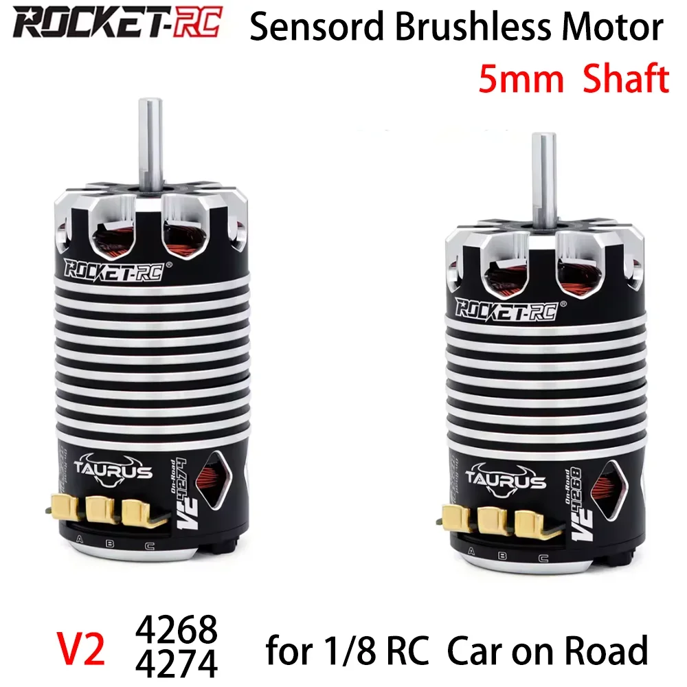 Nuevo Motor sin escobillas con sensor 4274 4268 V2 eje de 5mm para 1/8 RC coche eléctrico Monster on Road RC modelo accesorios de coche ROCKET-RC