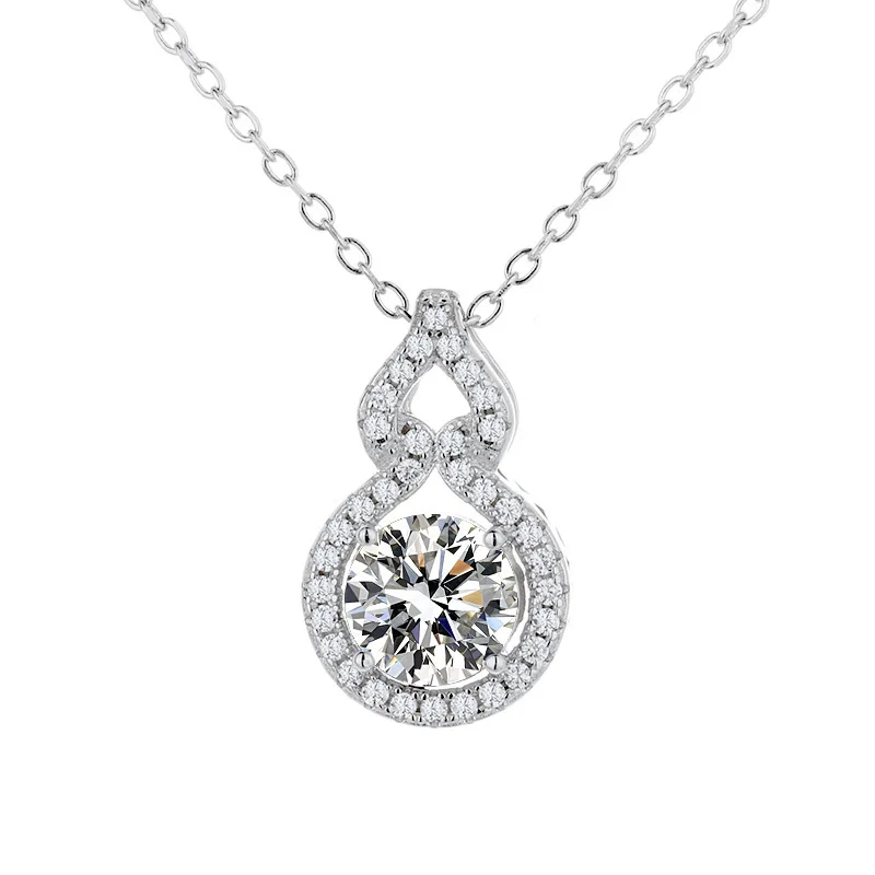 

Light Luxury High Carbon Diamond Pendant Zircon 925 Silver Necklace for Women
